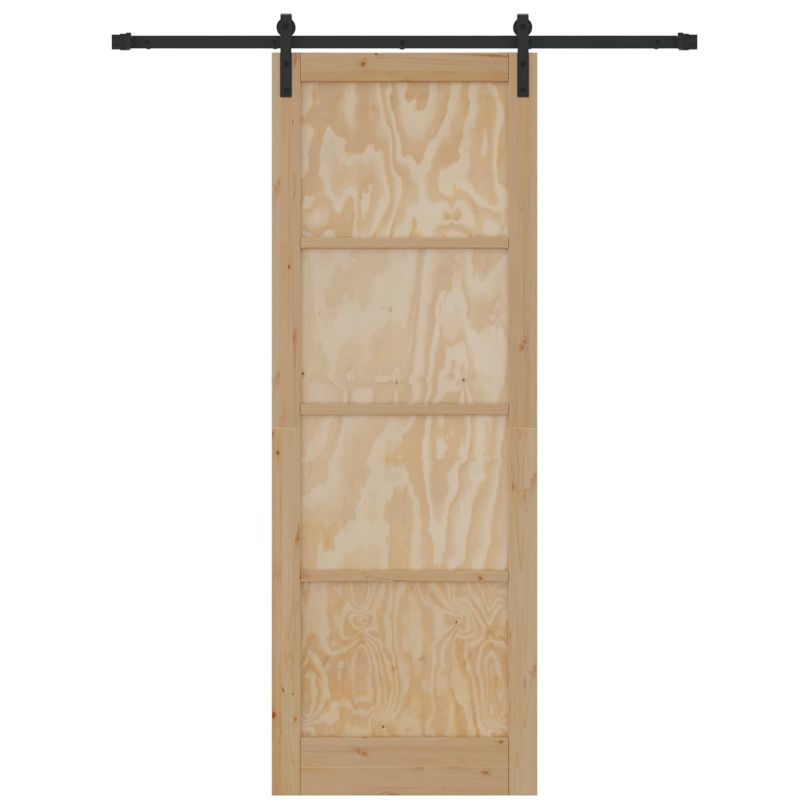 Klizna vrata Prirodna i crna 83 x 232 cm Masivna borovina