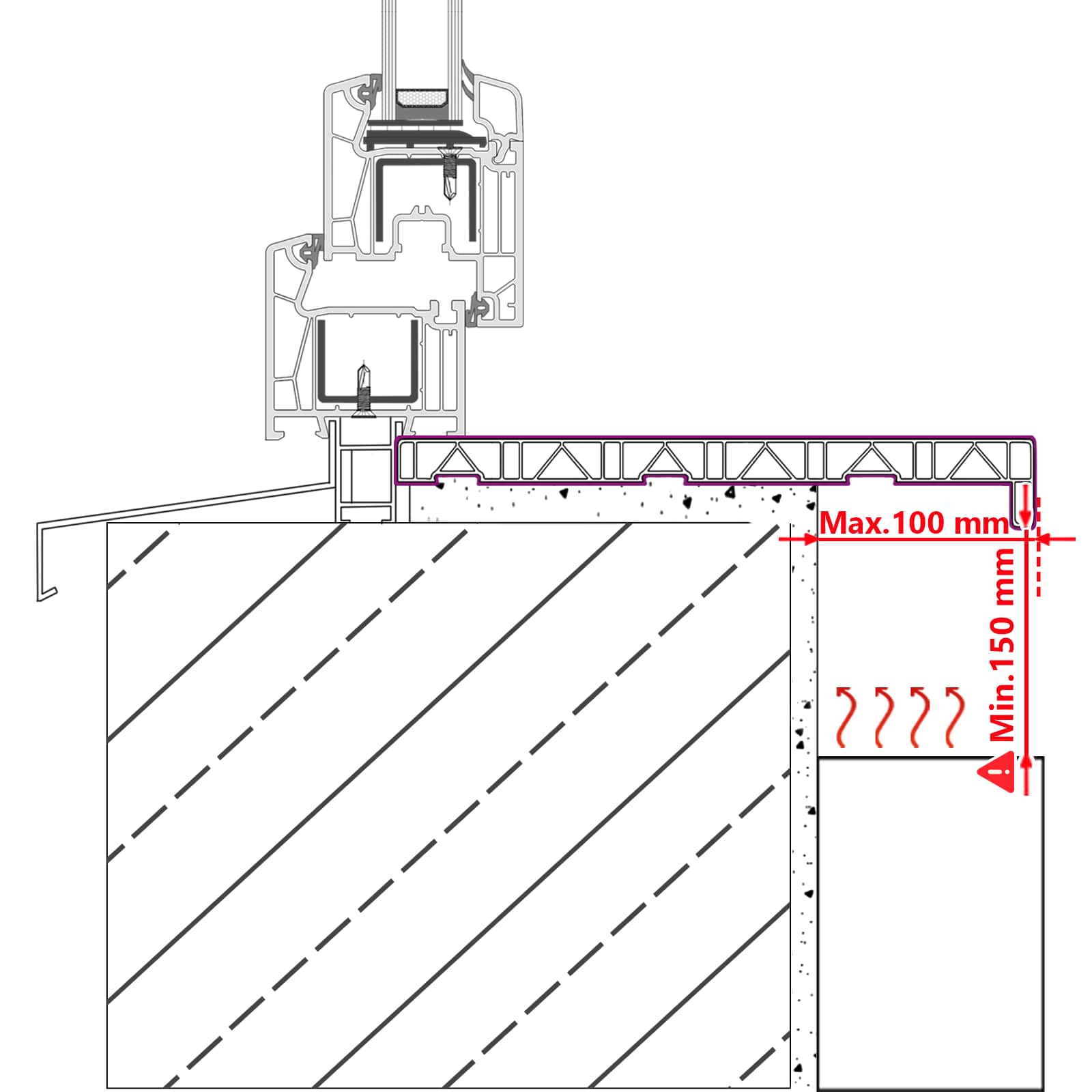 Prozorska klupčica Crno s drvenim uzorkom 60 x 10 x 4,5 cm PVC