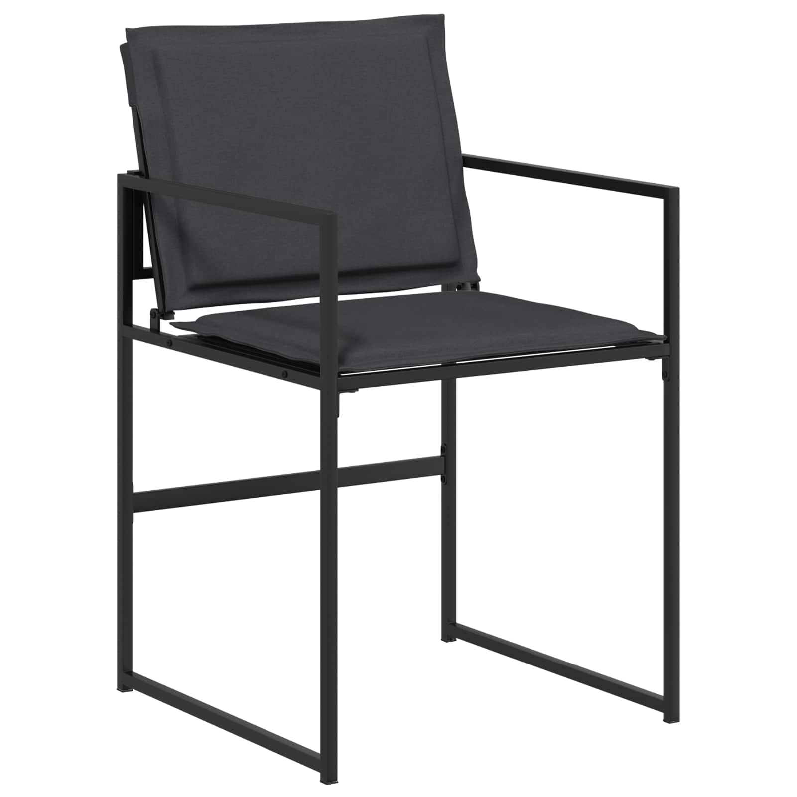Vrtni set za objed 5 pcs Crna i tamno siva 80 x 80 x 73 cm