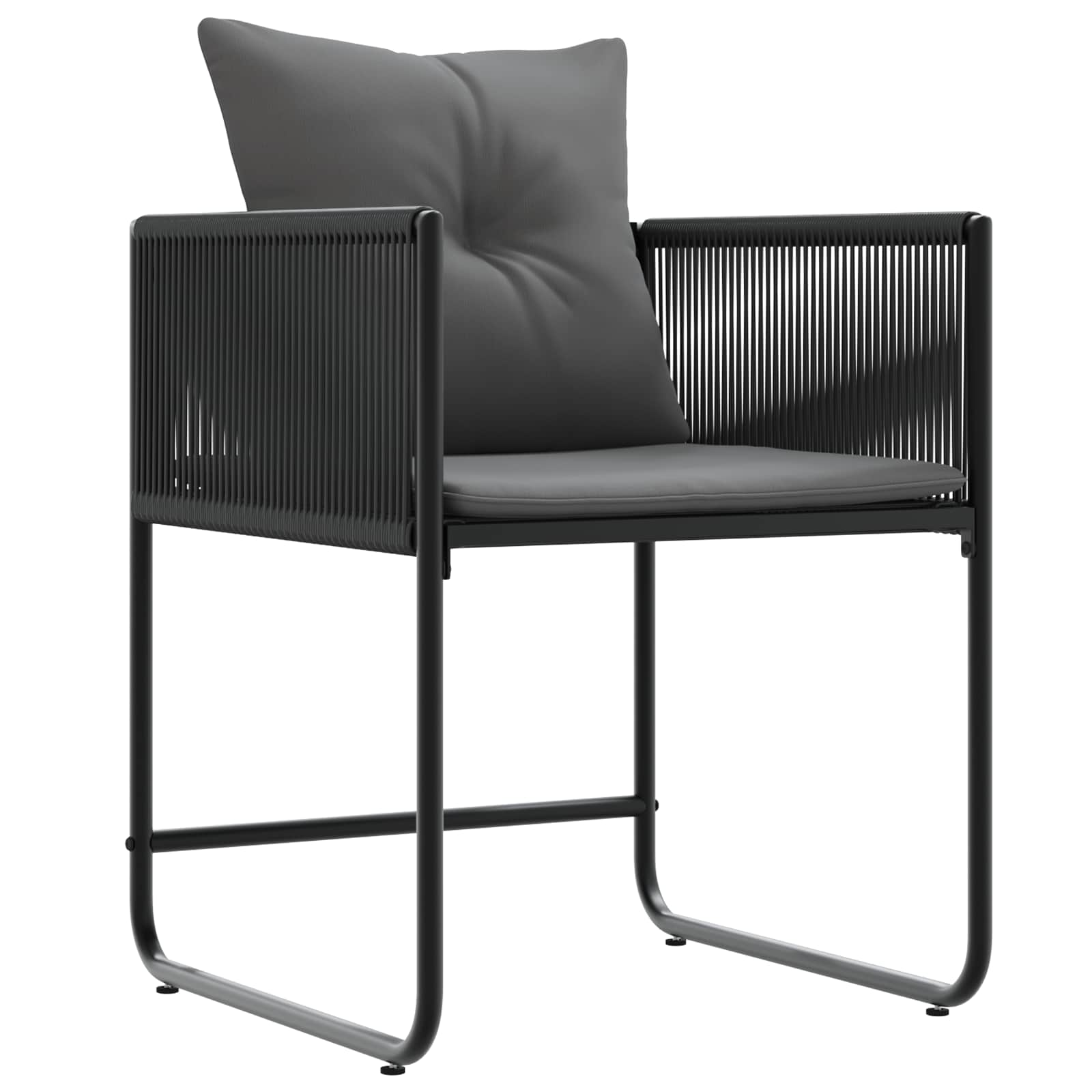 Vrtni set za objed 9 pcs Crna i antracit 160 x 80 x 73 cm