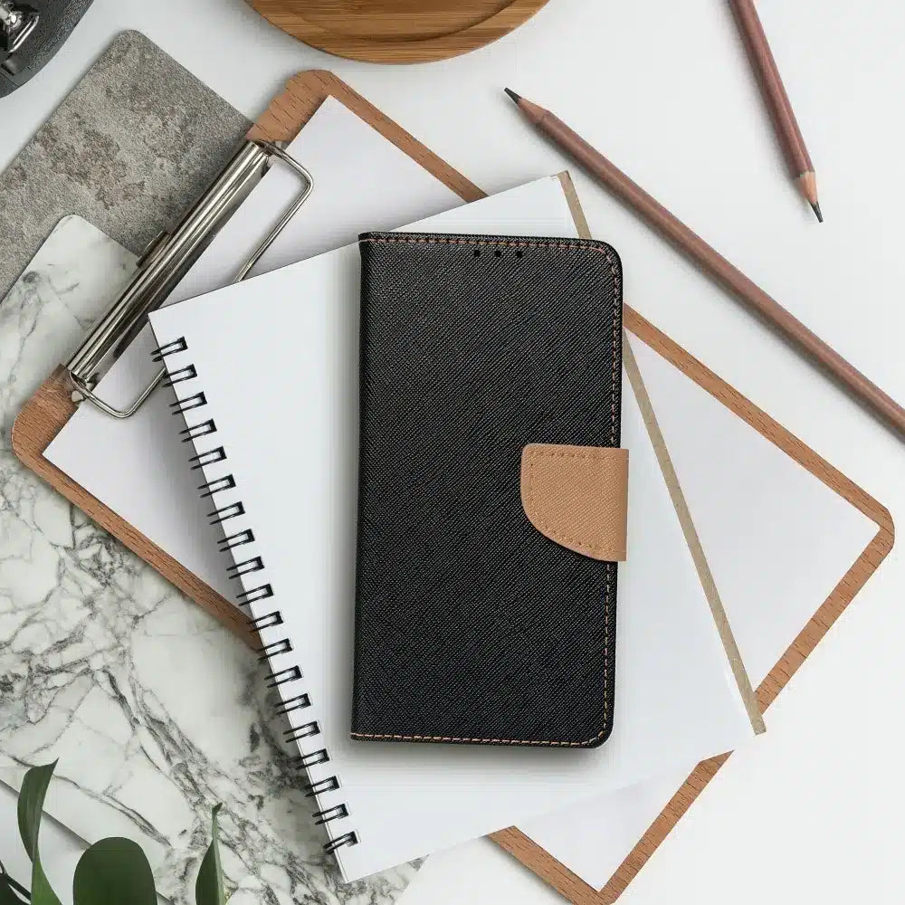 Pouzdrové knížkové pouzdro Fancy Book pro XIAOMI Redmi 13c / POCO C65 černé / zlaté