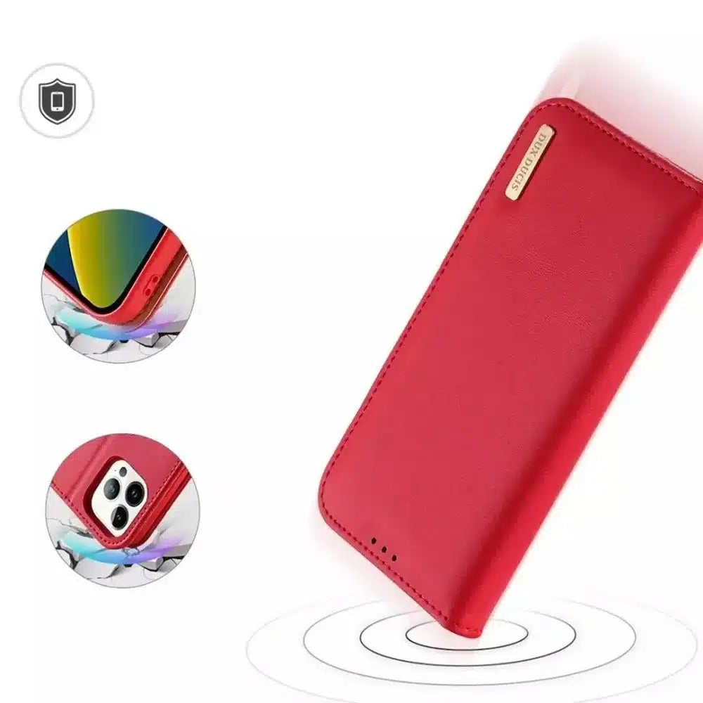 Dux Ducis Hivo pouzdro z kůže pro Apple iPhone 15 Pro Max červené