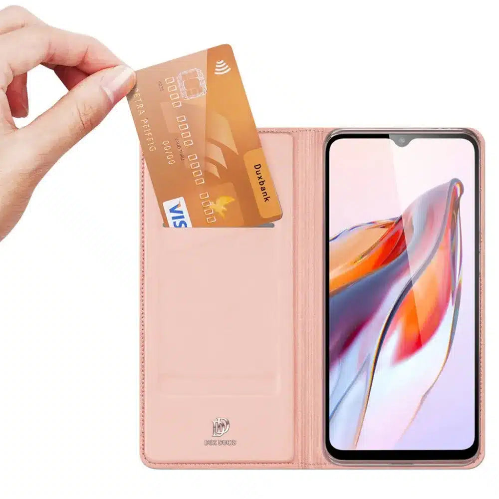 DUX DUCIS Skin Pro – pouzdro typu kniha pro Redmi 12C růžové