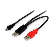 StarTech.com USB2HABMY6 USB kabel 1,8 m USB 2.0 Mini-USB B 2 x USB A Crno, Crveno