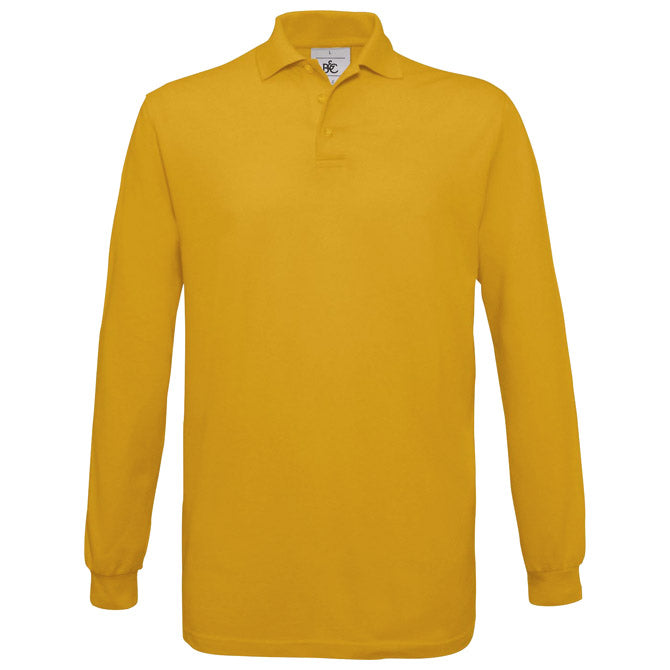 MAJICA DUGI RUKAVI B&C SAFRAN POLO LSL 180G ZLATNA ŽUTA S!!