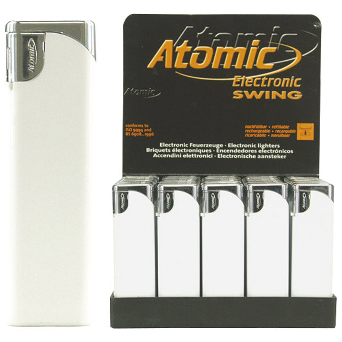 Upaljač elektronski sjajni atomic swing trober 3622100 bijelo/srebrni