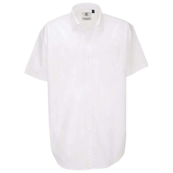 MOŠKA KOŠULJA KRATKI ROKAVI B&C HERITAGE 120G BELA XL
