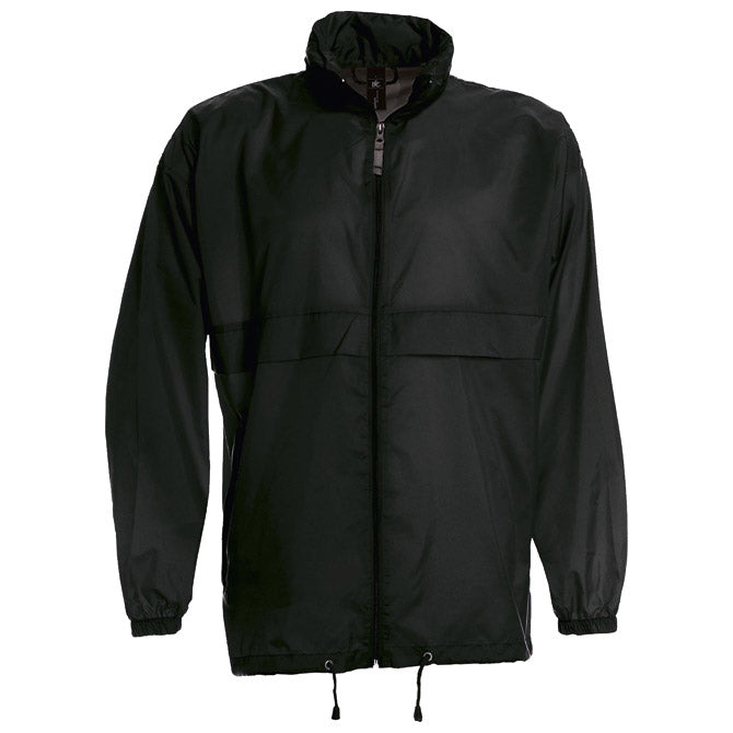 VJETROVKA S KAPULJAČOM ZIP UNISEX B&C SIROCCO CRNA 3XL