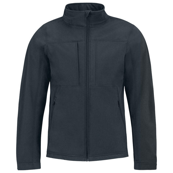JAKNA Z ZADRGO MOŠKI B&C HOODED SOFTSHELL TEMNO MODRA S