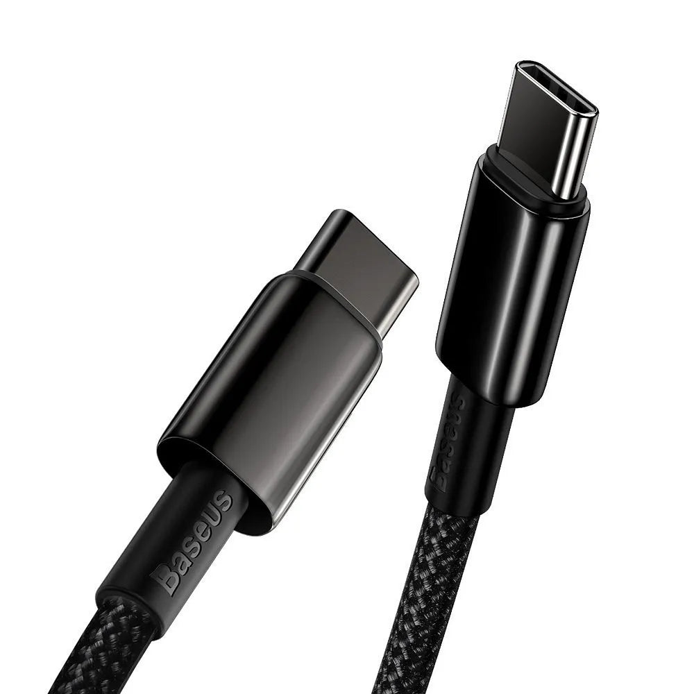 BASEUS kabel Type C na Type C PD100W Power Delivery Tungsten Gold Fast Charging CATWJ-01 1 metr černý