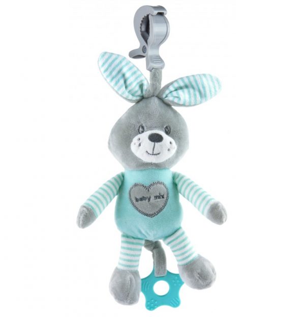 Plišani glazbeni zeko grey&mint