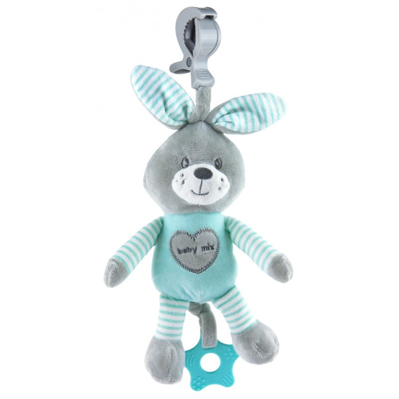 Plišani glazbeni zeko grey&mint