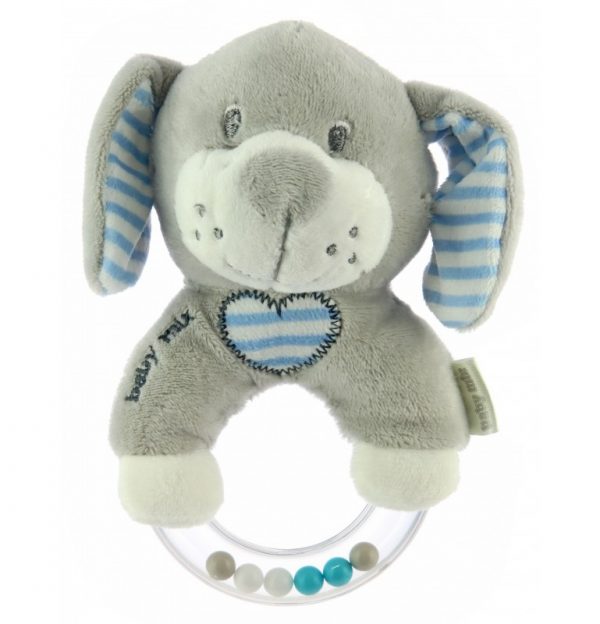 Plišana zvečka pas grey&blue