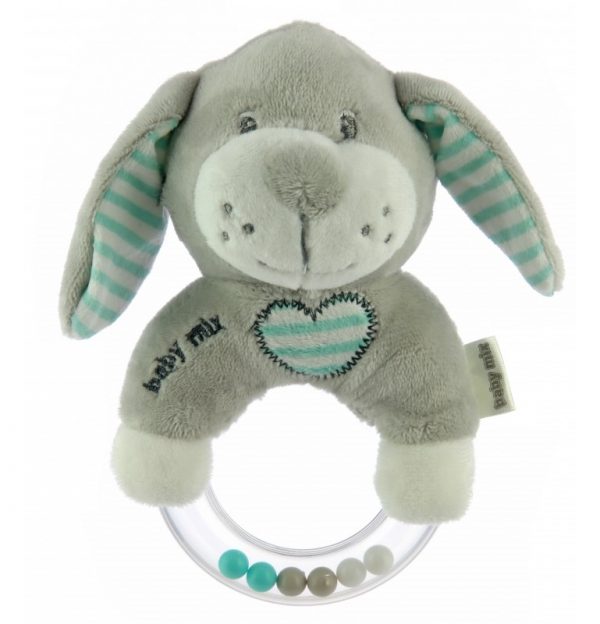 Pliš zvečka pas grey&mint