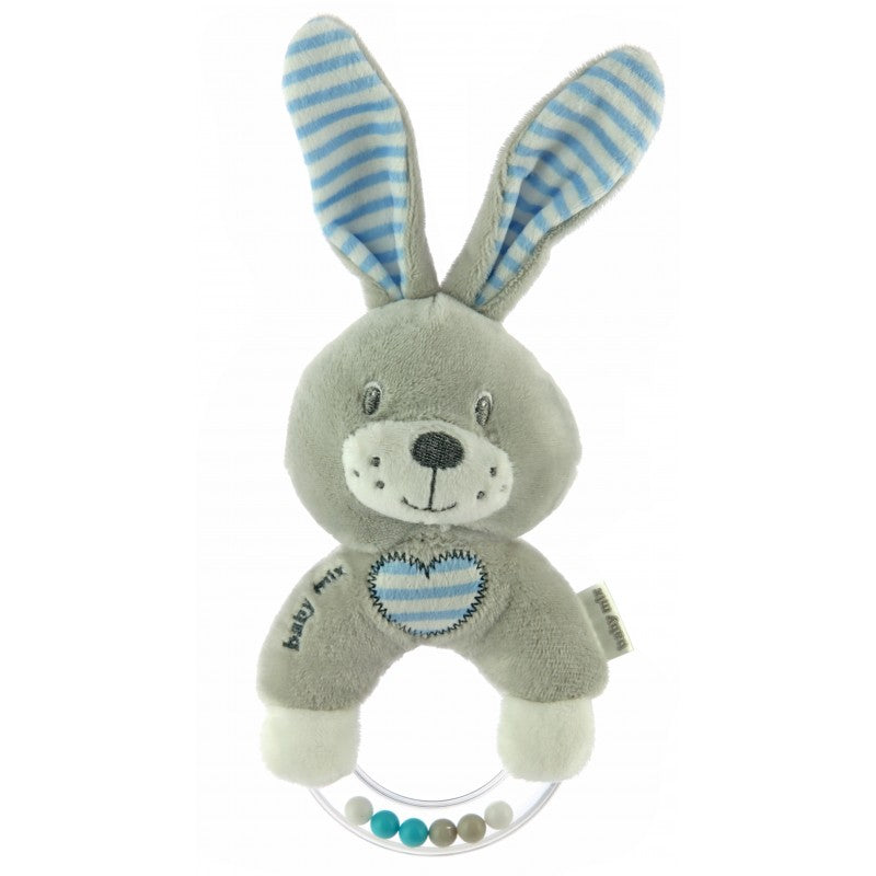 Pliš zvečko zeko grey&blue
