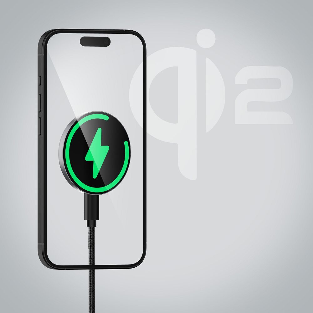 Forcell F-Energy Smart Charge USB C Qi2 15W MagSafe kompatibilan punjač s odvojivim kabelom od 150cm -srebrni
