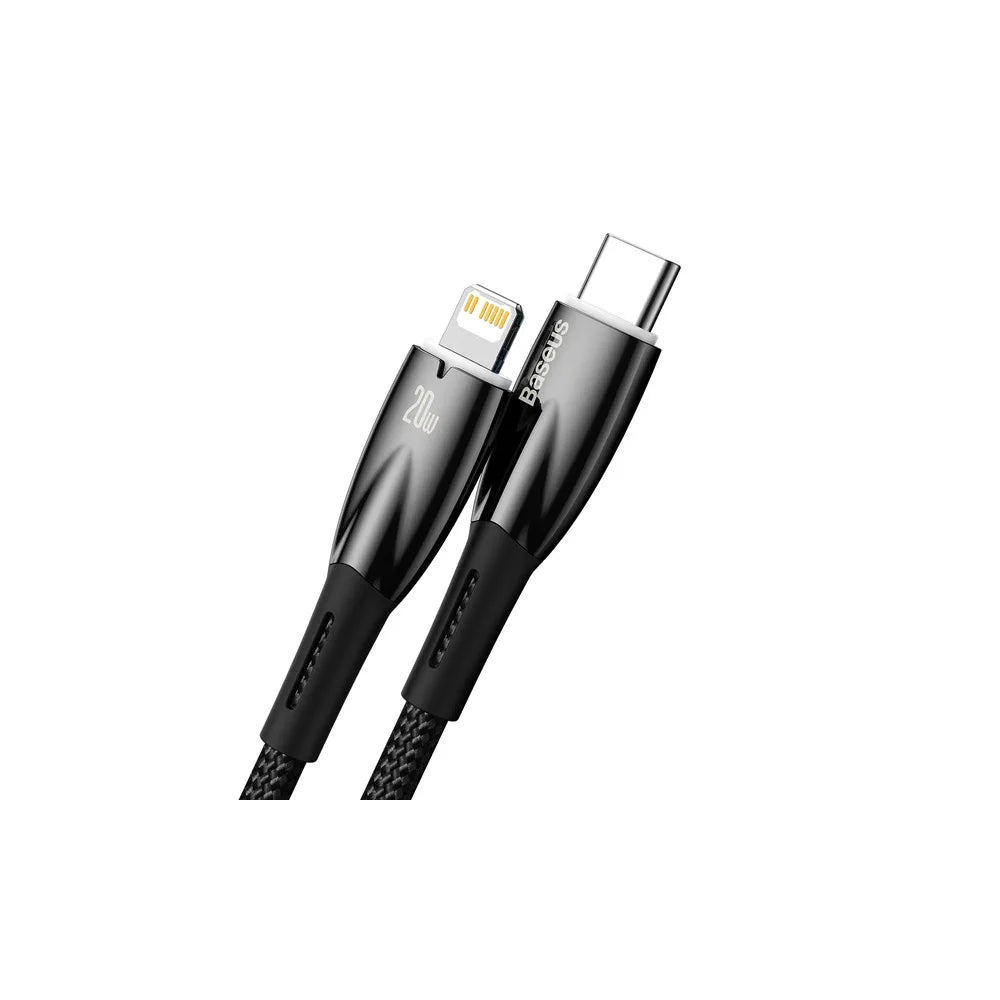 BASEUS kabel Type C pro Apple Lightning 8-pin Power Delivery 20W Glimmer Series CADH000101 2m černá