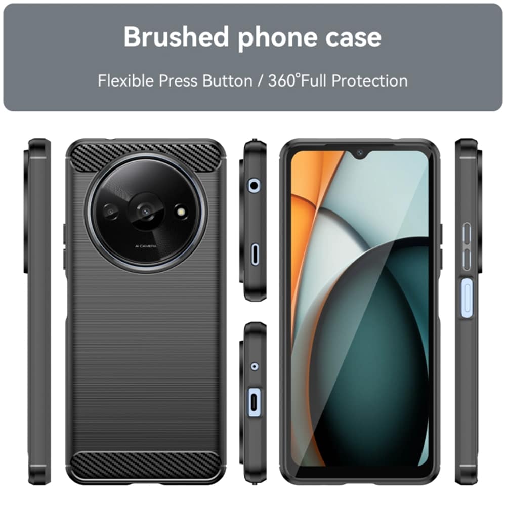 Techsuit Carbon Silicone pouzdro pro Xiaomi Redmi A3 – černé