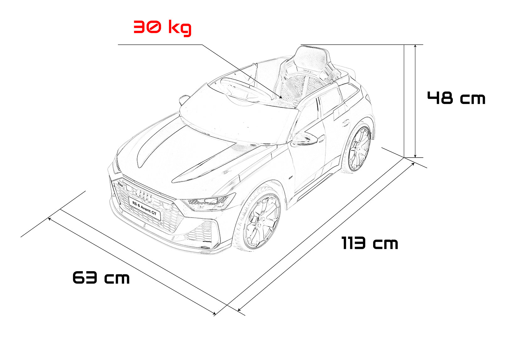 Licencirani auto na akumulator Audi RS6 Avant GT 4x4 - bijeli