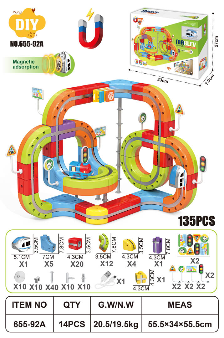 Magnetic Coloured Railway 135el.