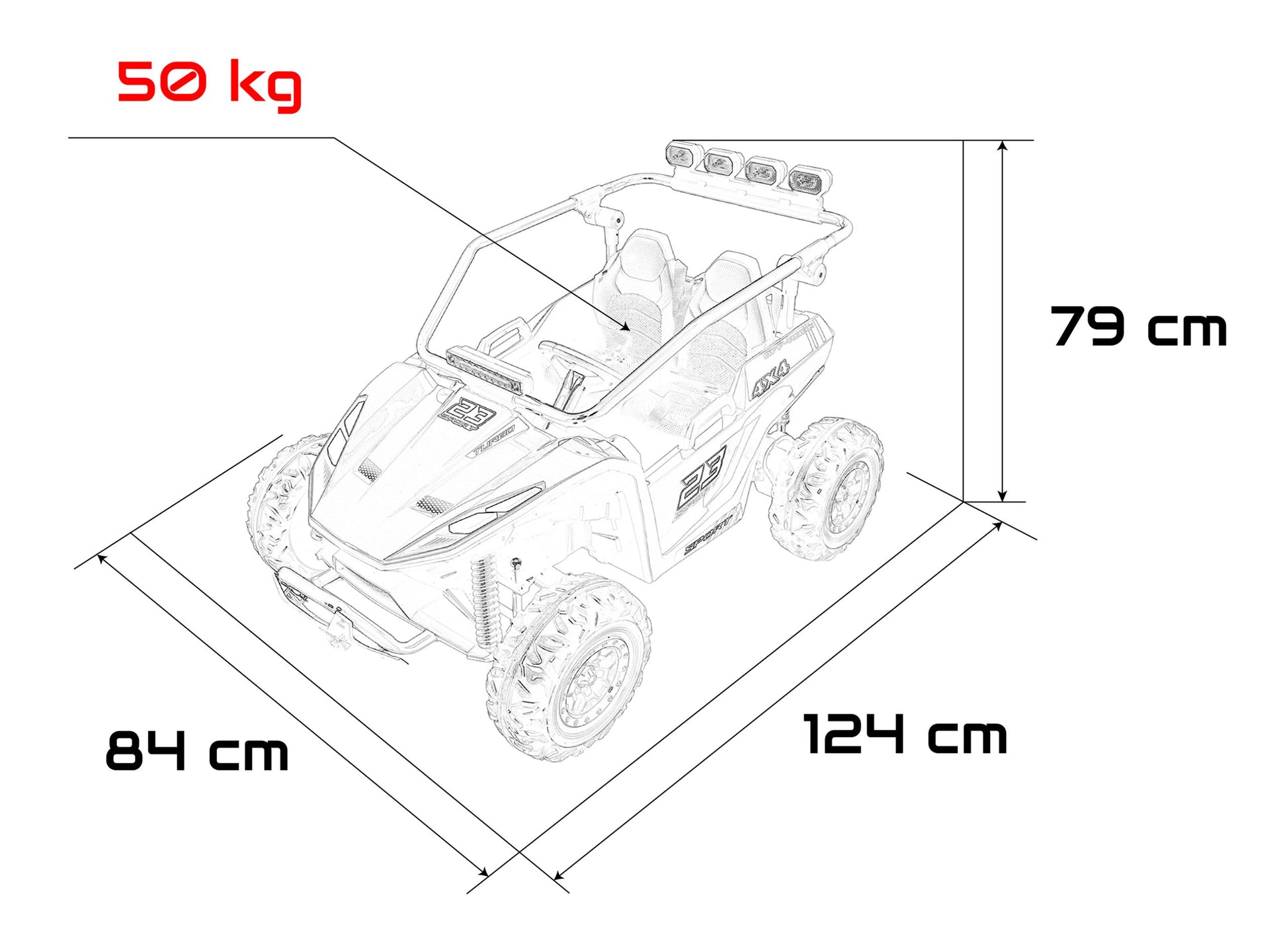 Buggy na akumulator 4x4 TURBO 23 - dvosjed - žuti
