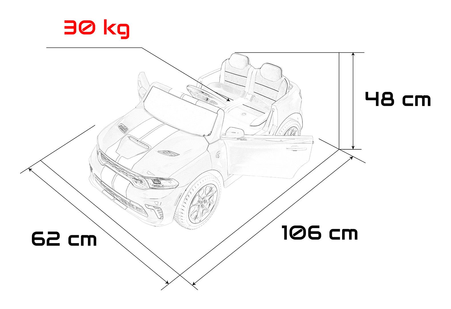 Licencirani auto na akumulator Dodge Durango - bijeli