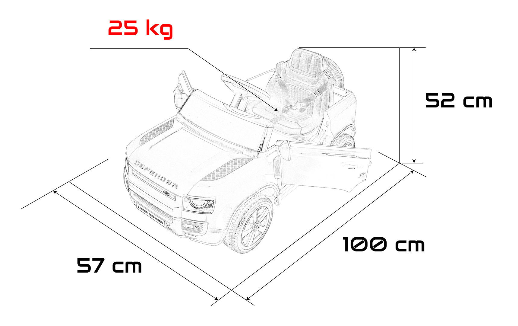 Licencirani auto na akumulator Land Rover Defender 4x4 - narančasti