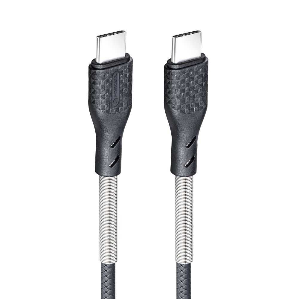 FORCELL Karbonový kabel Type C na Type C 3.0 QC Power Delivery PD60W CB-02C černý 1 metr