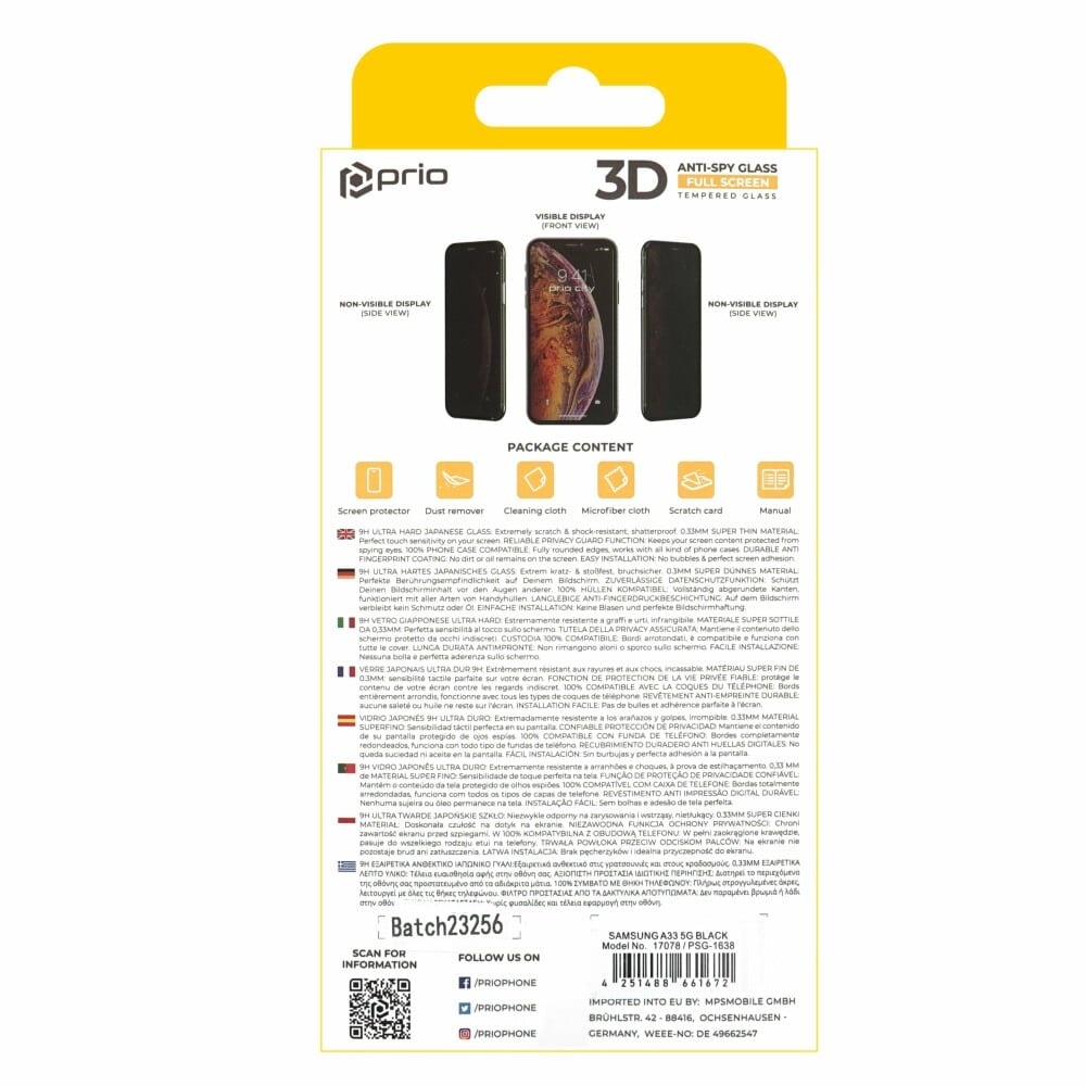 Prio 3D Anti-Spy tvrzené sklo pro Samsung Galaxy A33 5G černé