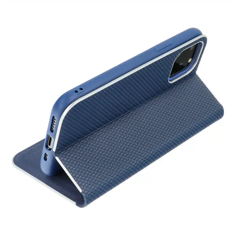 LUNA Book Carbon pouzdro pro XIAOMI Redmi NOTE 12 PRO Plus 5G modré