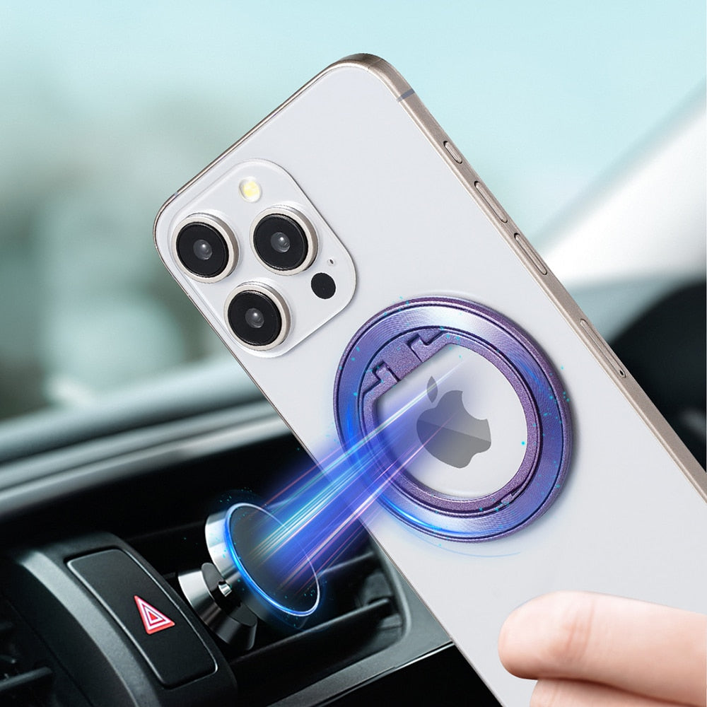 Techsuit – MagSafe kroužek na telefon (MPR2) – Kulatý tvar – hliníková slitina – Fialová