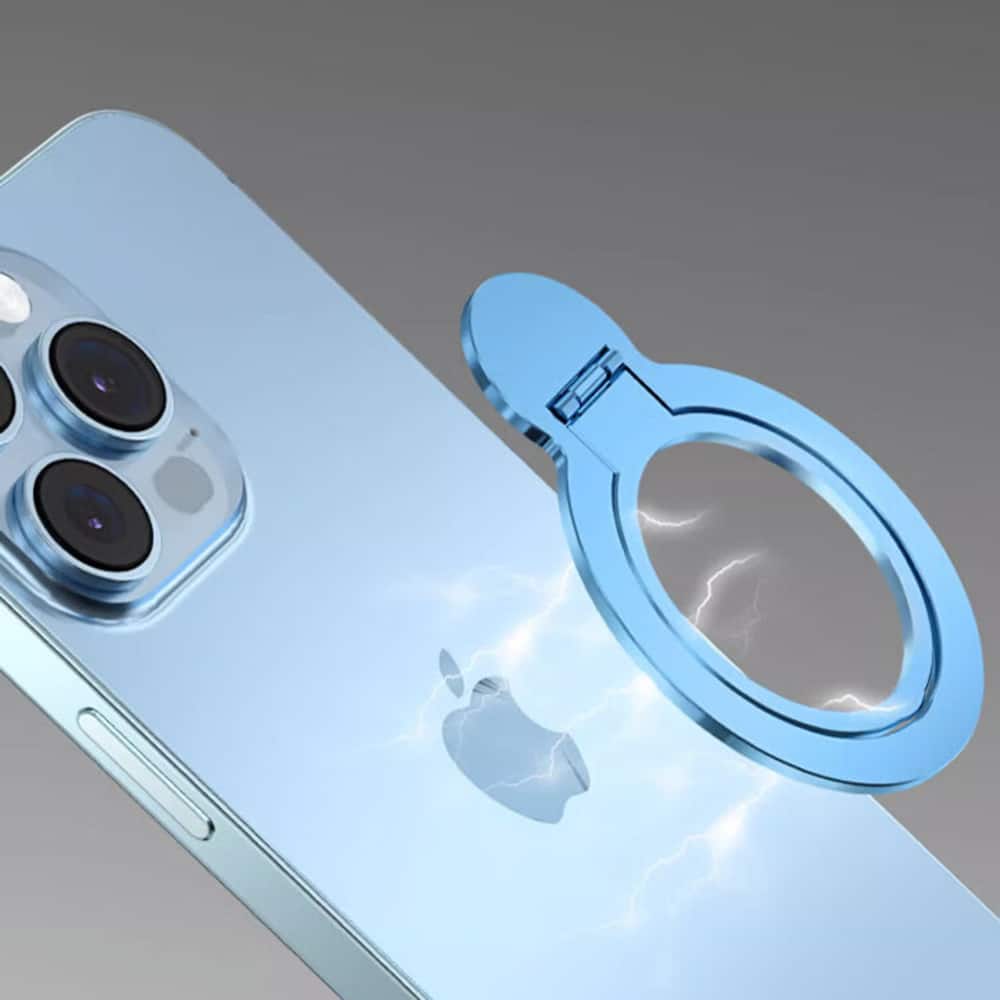 Techsuit – MagSafe kroužek na telefon (MPR4) – Kulatý tvar – hliníková slitina – modrý