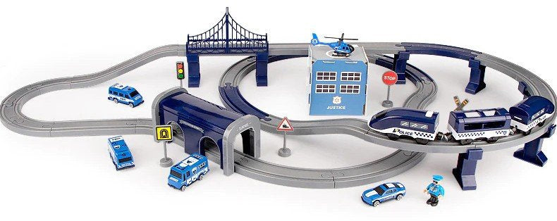 Police Town Train Set Blue 203 km/h