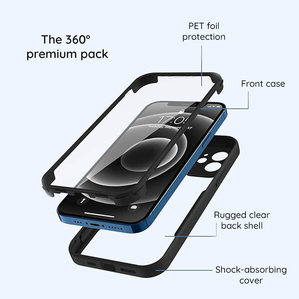 Techsuit – oboustranný ochranný kryt ColorVerse 360 Series pro Xiaomi Redmi Note 13 4G – černý