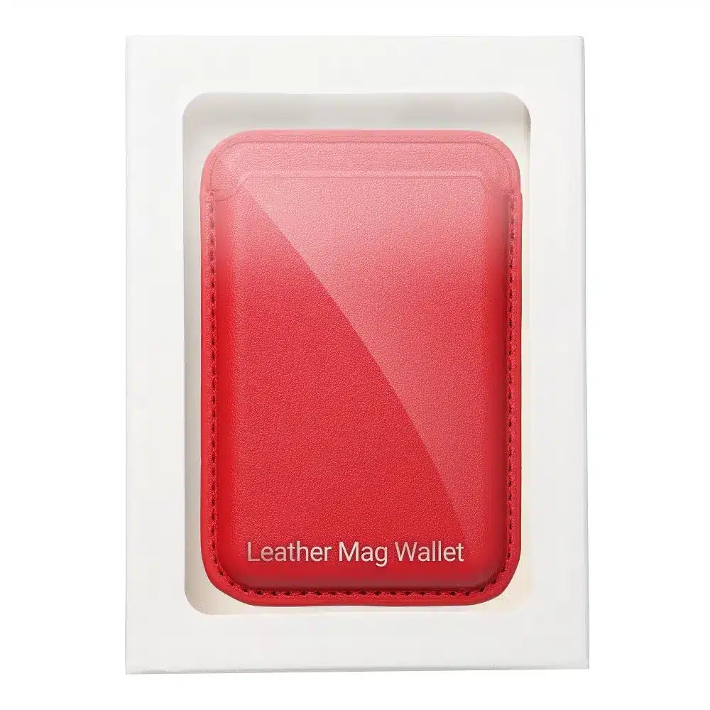 Kožni Mag Wallet crveni magnetski novčanik