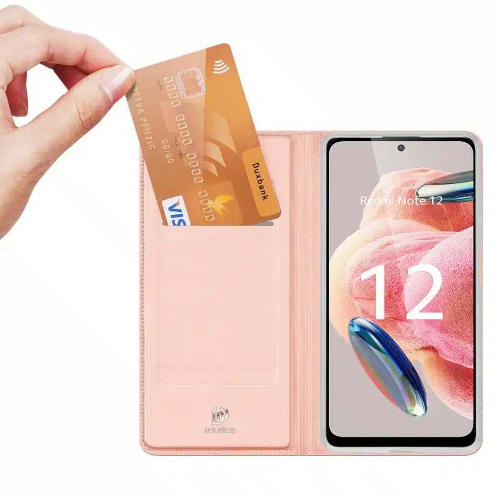 DUX DUCIS Skin Pro – pouzdro typu kniha pro Xiaomi Redmi Note 12 4G růžové