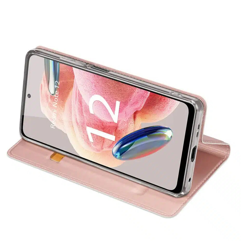 DUX DUCIS Skin Pro – pouzdro typu kniha pro Xiaomi Redmi Note 12 4G růžové