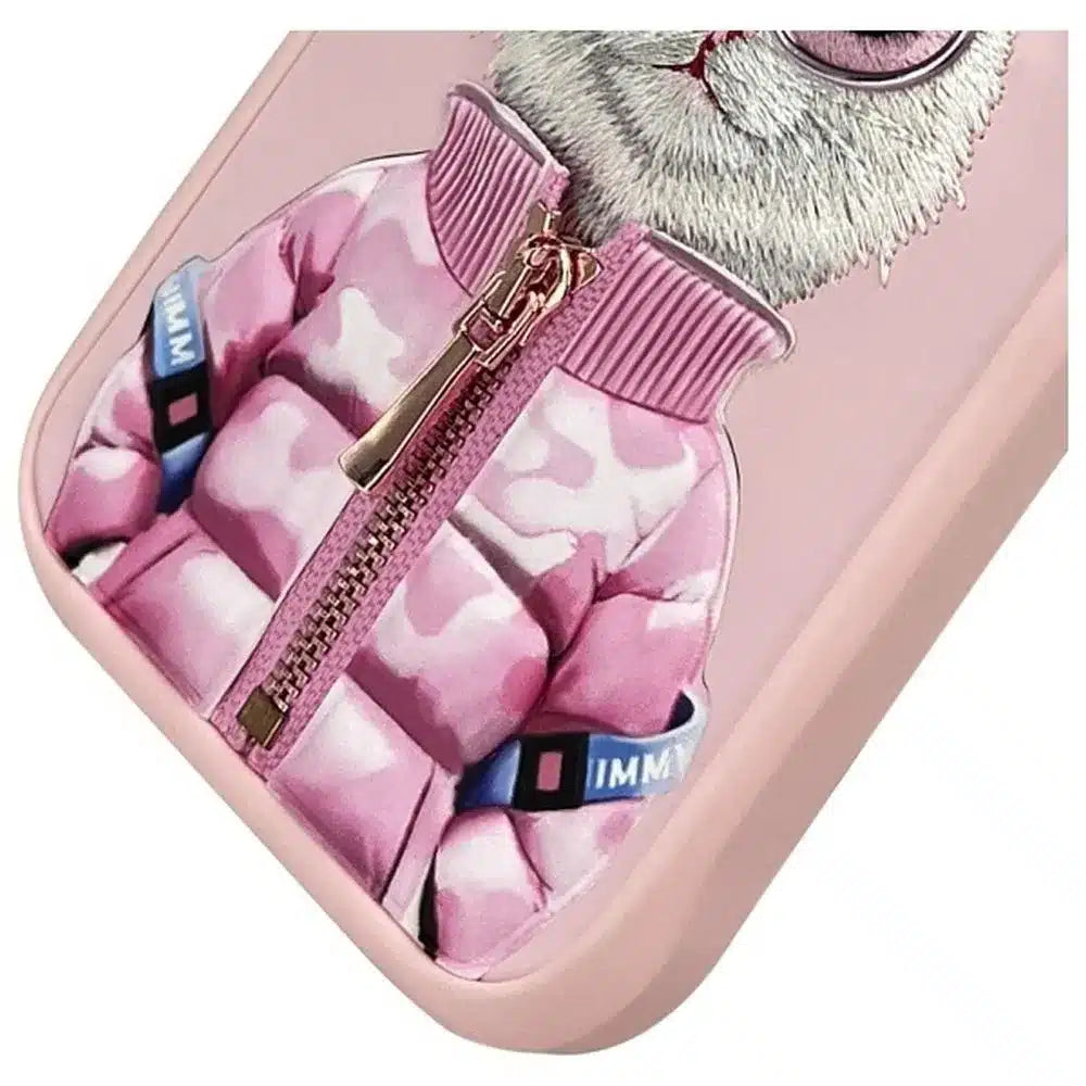 NIMMY COOL & CUTE 2.0 kryt s motivem kočky pro iPhone 16 Pro – růžový