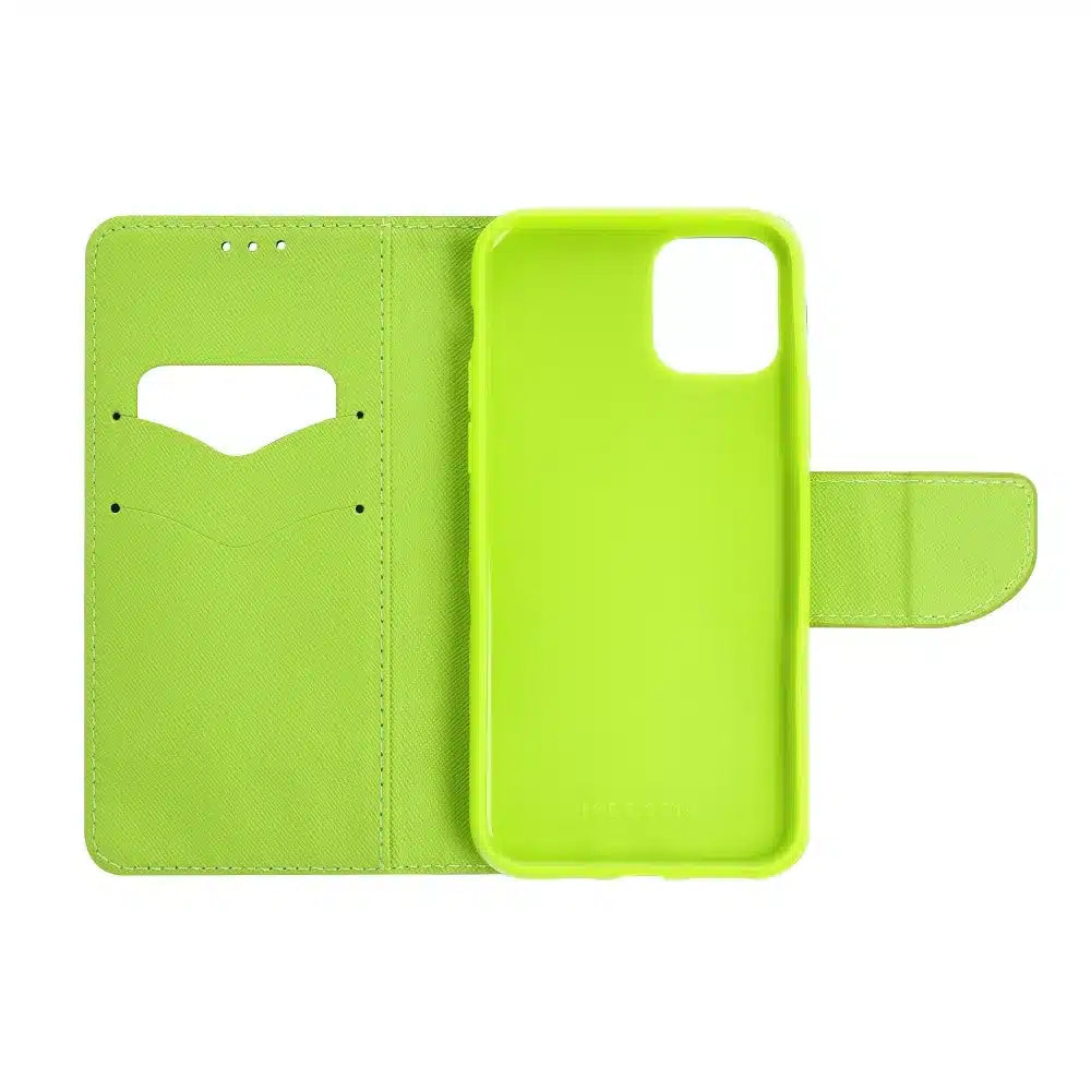 Pouzdro Fancy Book pro XIAOMI Redmi 13c / POCO C65 tmavě modré / limetkové
