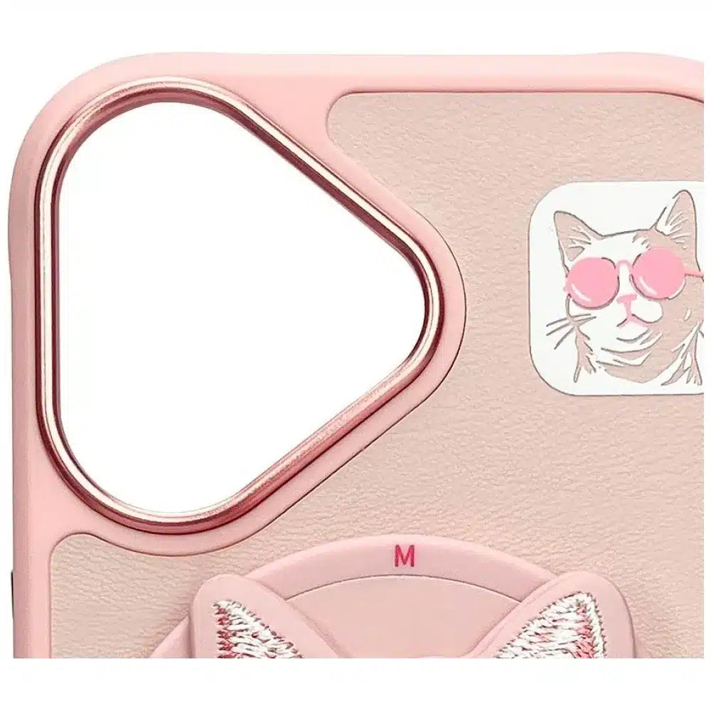 NIMMY GLASSES COOL CAT MagSafe kompatibilní pouzdro pro iPhone 16 růžové