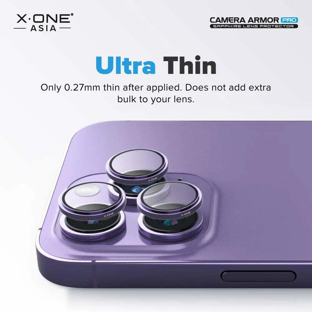 Safírové sklíčko objektivu X-ONE Camera Armor Pro – pro iPhone 15 / 15 Plus stříbrné