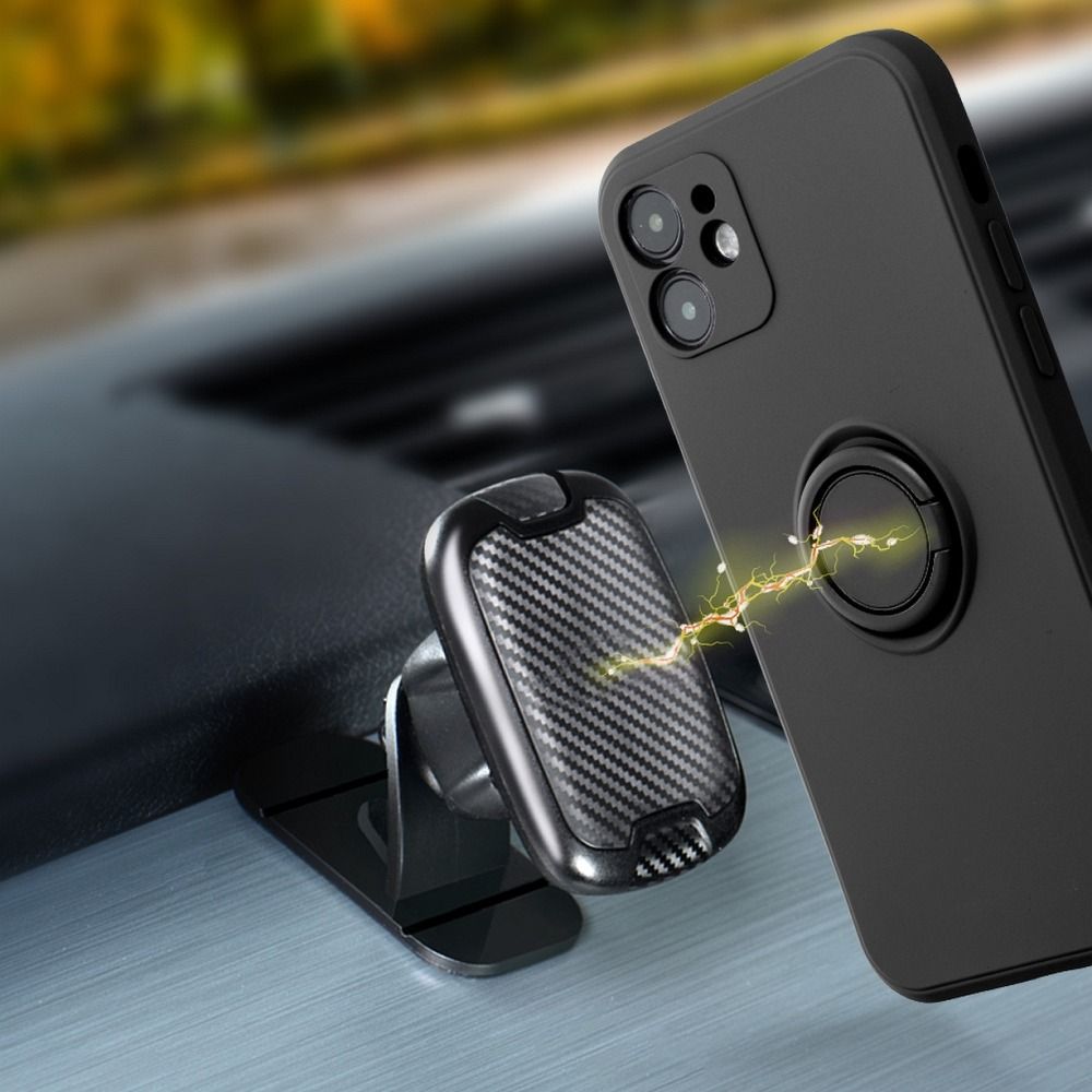 Forcell SILIKONOVÉ RING pouzdro pro IPHONE 13 PRO MAX černé