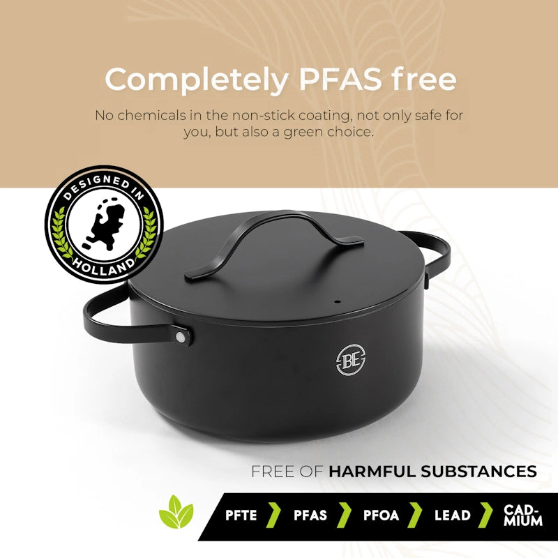 BE Living Posuda za kuhanje s poklopcem Essential Black 24 cm