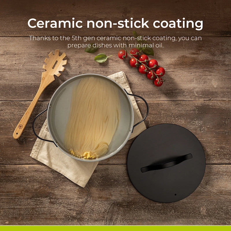 BE Living Posuda za kuhanje s poklopcem Essential Black 28 cm