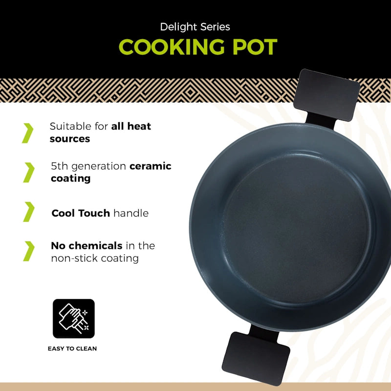 BE Living Posuda za kuhanje s poklopcem Delight Black 24 cm