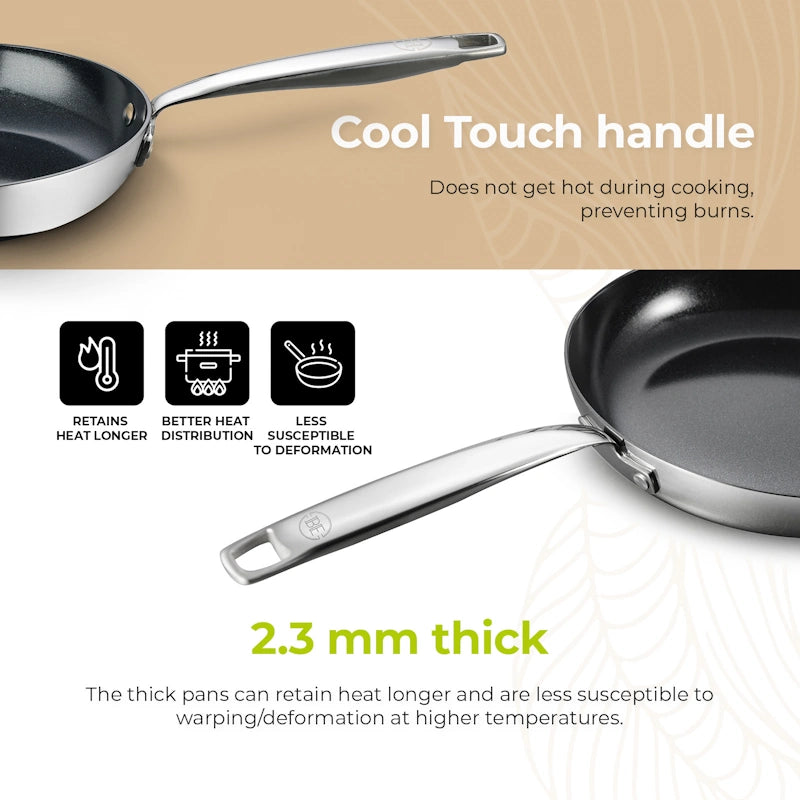 BE Living Tava Essential Black 20 cm troslojni nehrđajući čelik