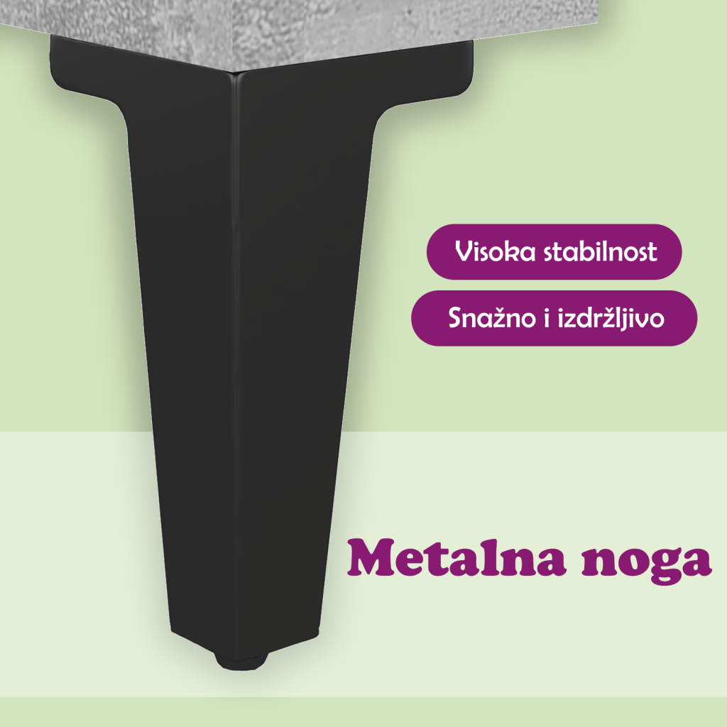 Noćni ormarići s metalnim nogama boja betona 40 x 30 x 50 cm