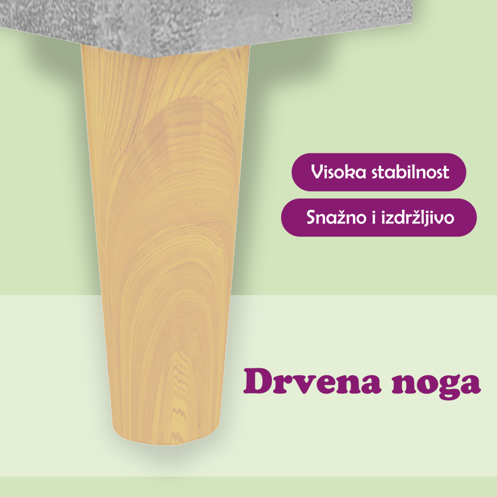 Noćni ormarići s drvenim nogama 2 kom boja betona 40x30x50 cm