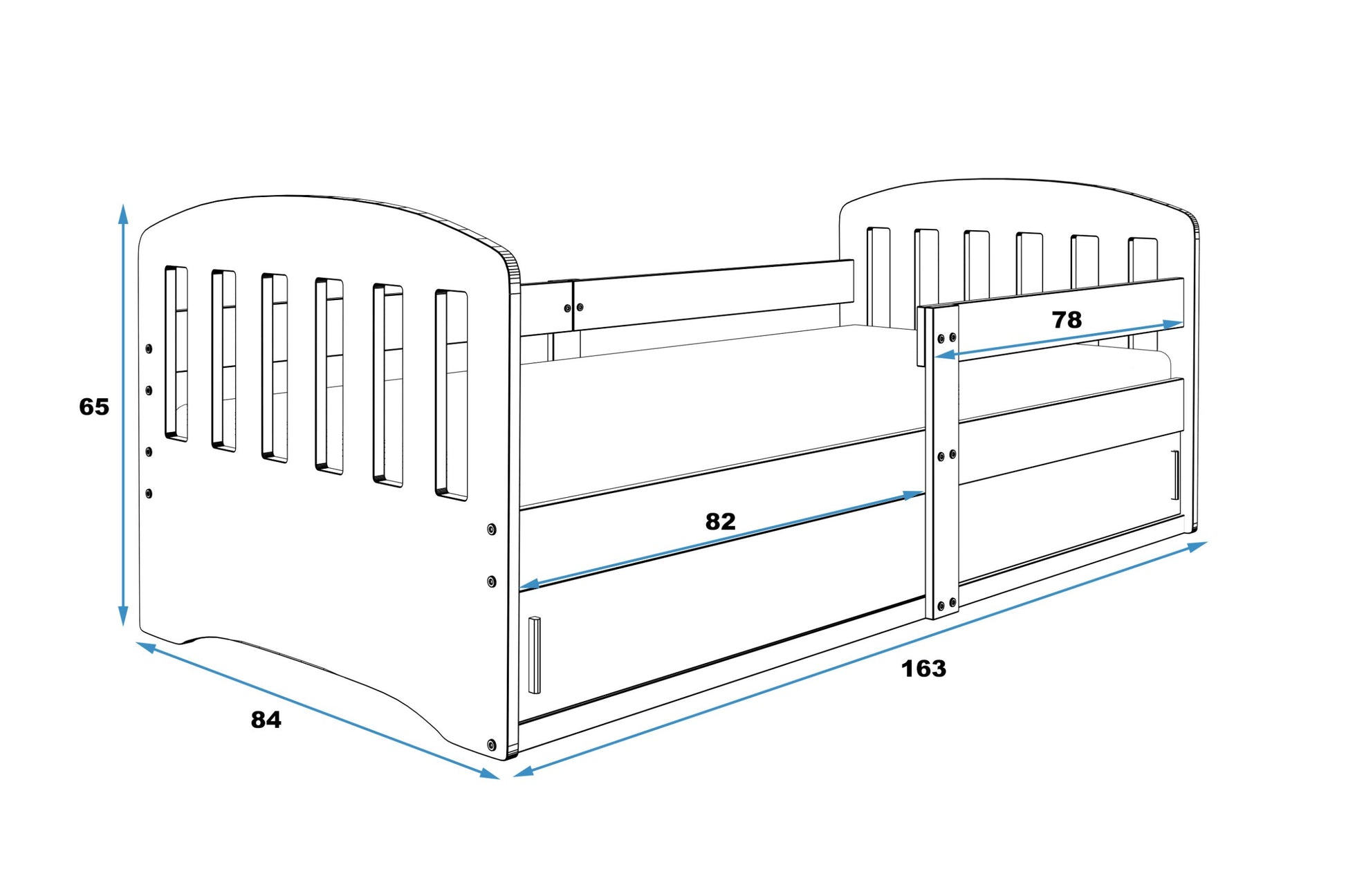 Krevet BMS CLASSIC sa spremištem 160x80 cm GRF