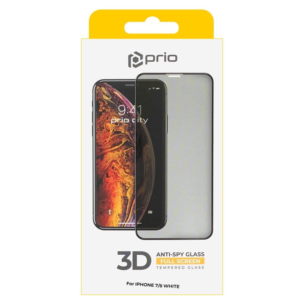 Prio 3D Anti-Spy tvrzené sklo pro iPhone 7/8 bílé